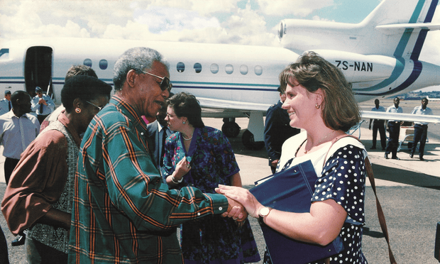 Nelson Mandela and Zelda la Grange