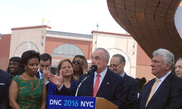 NYPD Commissioner Bill Bratton boosts Brooklyn for the 2016 Democratic National Convention. NYPD Commissioner Bill Bratton boosts Brooklyn for the 2016 Democratic National Convention.