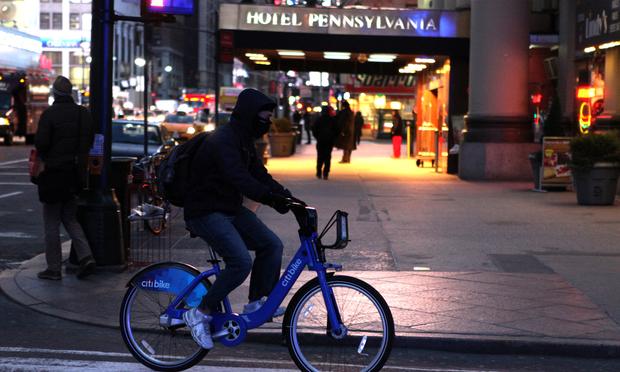Citibike commuters brave frigid temperatures as a polar vortex hits the city on January 7, 2014. Citibike commuters brave frigid temperatures as a polar vortex hits the city on January 7, 2014.
