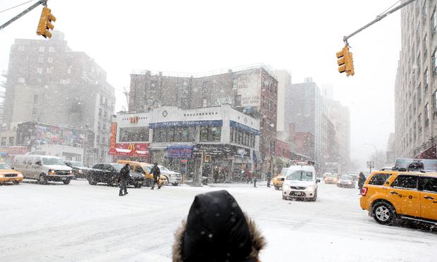 Streets of Lower Manhattan on the second big snow fall of the year, on January 20, 2014. Streets of Lower Manhattan on the second big snow fall of the year, on January 20, 2014.