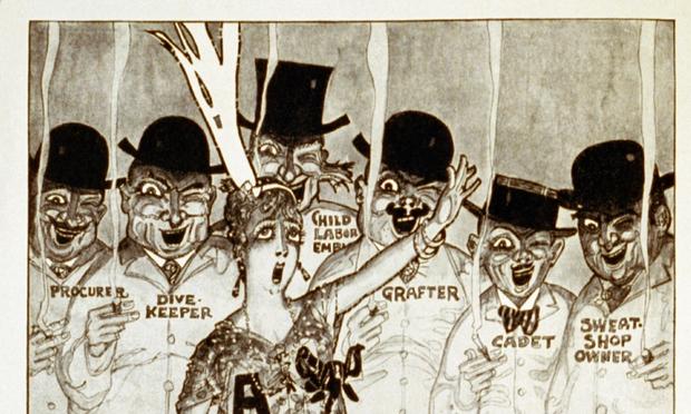 'I did not raise my girl to be a voter.' Parody from Puck of the anti-World War I protest song 'I Did Not Raise My Boy To Be A Soldier' with the context altered to women's suffrage. women's suffrage