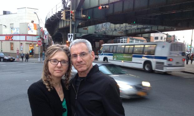 Judy Kottick and Ken Bandes at the Myrtle-Wyckoff intersection in Ridgewood, Queens.
