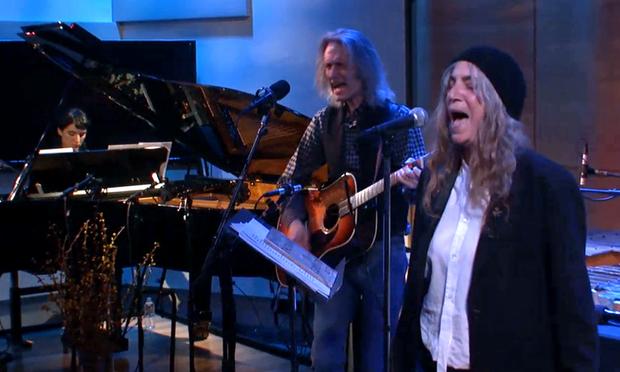 Jesse Paris Smith, Lenny Kaye, and Patti Smith in The Greene Space