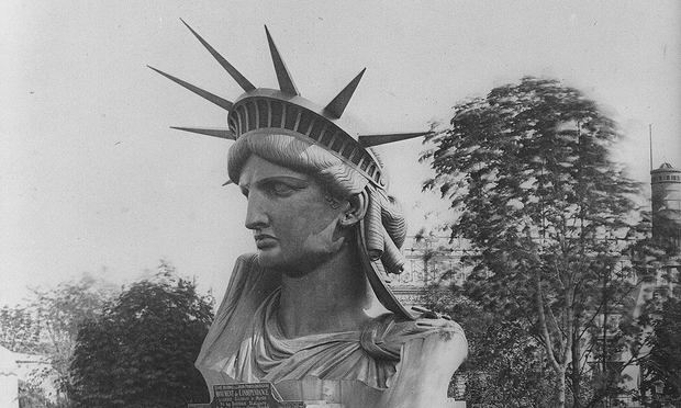 Bartholdi displayed the statue’s head at the 1878 world’s fair in Paris. Proceeds from postcard and souvenir sales helped fund Liberty’s construction. The Head of the Statue of Liberty, on display in the 1878 world's fair in Paris.