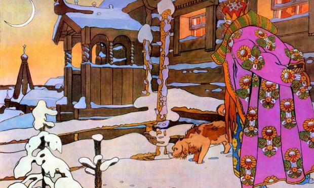 Tsar Saltan at the window. Tsar Saltan at the window