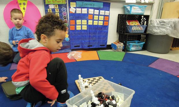 A pre-k student at P.S. 261 in Brooklyn