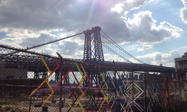 Fence weaving art in Havemeyer Park in South Williamsburg