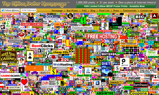 the million dollar homepage