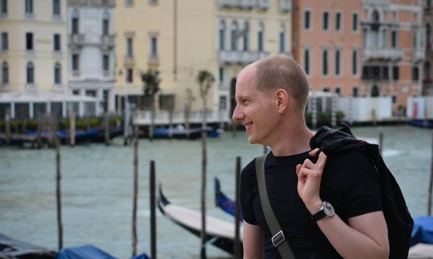 Pianist Olivier Cavé in Venice, Italy