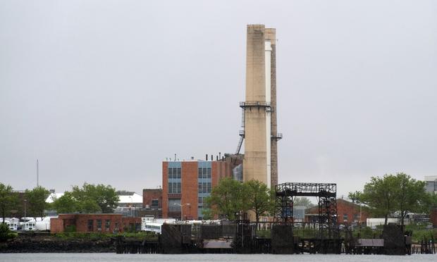 A view of buildings on Rikers Island penitentiary complex
