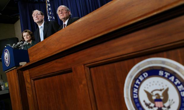 Dianne Feinstein (D-CA), John D. Rockefeller IV (D-WV) and Carl Levin (D-MI), of the Senate Select Committee on Intelligence.