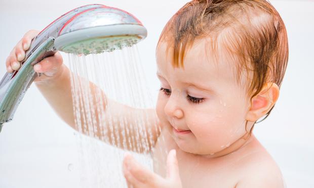 baby in shower