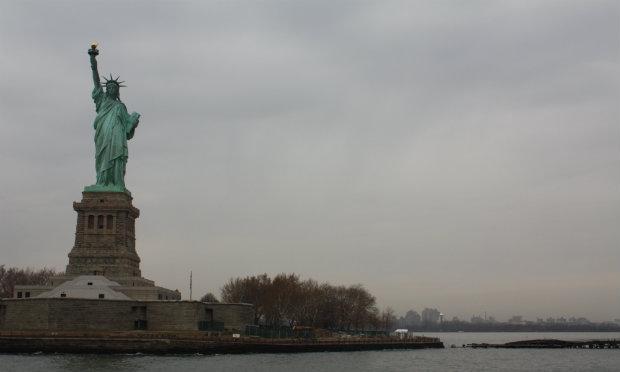 The Statue of Liberty suffered no damage from Sandy, but the same could not be said of the rest of Liberty Island.