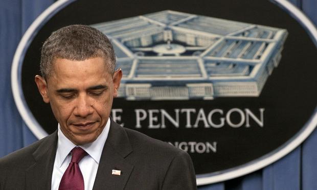 President Barack Obama speaks about the Defense Strategic Review during a press briefing at the Pentagon. US President Barack Obama, speaks about the Defense Strategic Review, outlining Defense budget priorities and cuts, during a press briefing at the Pentagon in Washington
