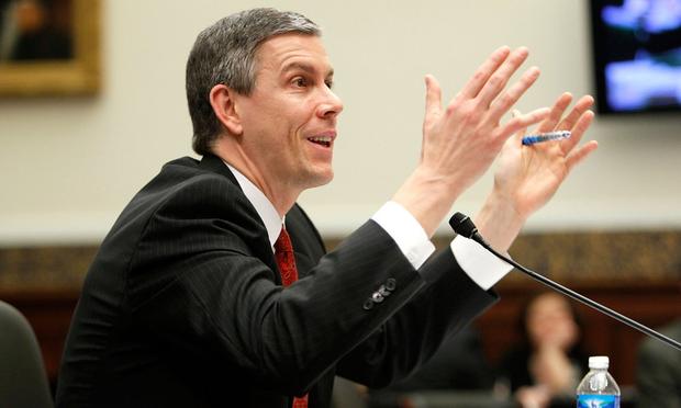 U.S. Education Secretary Arne Duncan testifies during a hearing before the House Education and Labor Committee March 17, 2010 on Capitol Hill in Washington, DC.