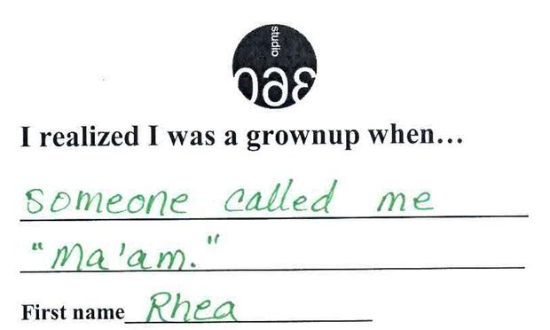 Audience members tell us when they knew they were grownups Studio 360 listener grownup