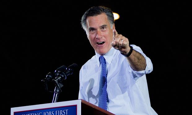 Republican presidential candidate and former Massachusetts Gov. Mitt Romney speaks during a campaign event in St. Louis, Missouri.