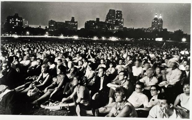 The audience at a 1965 New York Philharmonic concert in Central Park