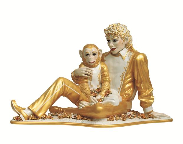 Michael Jackson and Bubbles, 1988. porcelain