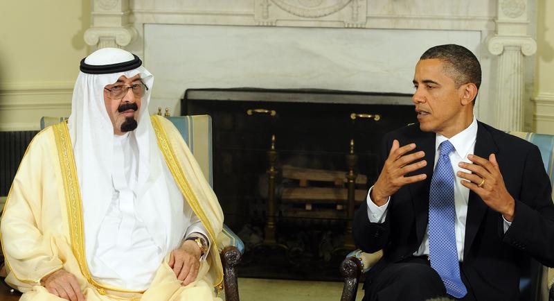 U.S. President Barack Obama (R) and Saudi Arabian King Abdullah Bin-Abd-al-Aziz Al Saud speak to the media after their meeting in the Oval Office of the White House June 29, 2010 in Washington, DC.