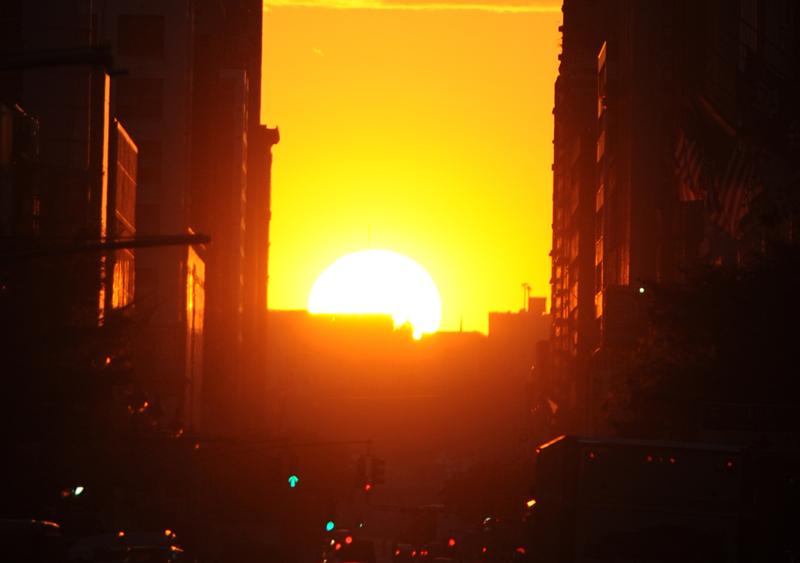 A 2011 view of 'Manhattanhenge' from 34th Street, Neil deGrasse Tyson's favorite vantage point