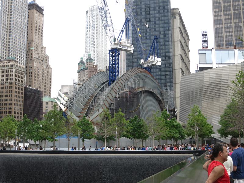 The World Trade Center's Calatrava transit hub under construction
