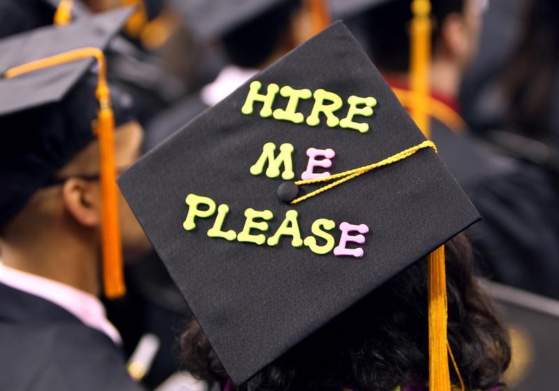 Northeastern University held its commencement ceremony at TD Garden on Friday. Some students sported decorations on their caps.