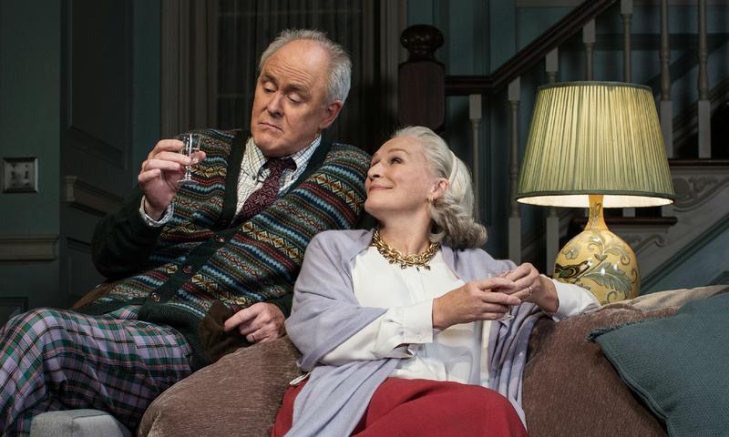 Glenn Close (R) with John Lithgow (L) in Edward Albee's <em>A Delicate Balance</em>