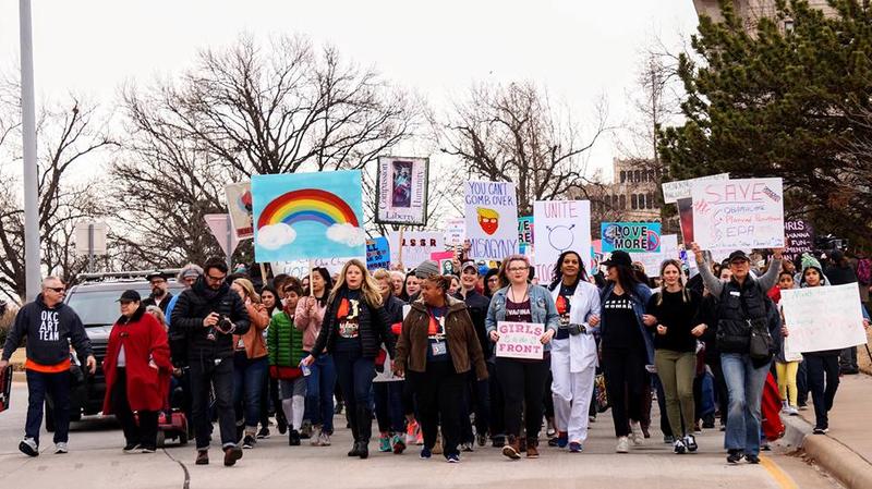 A scene from the 2017 Women's March in Oklahoma City.