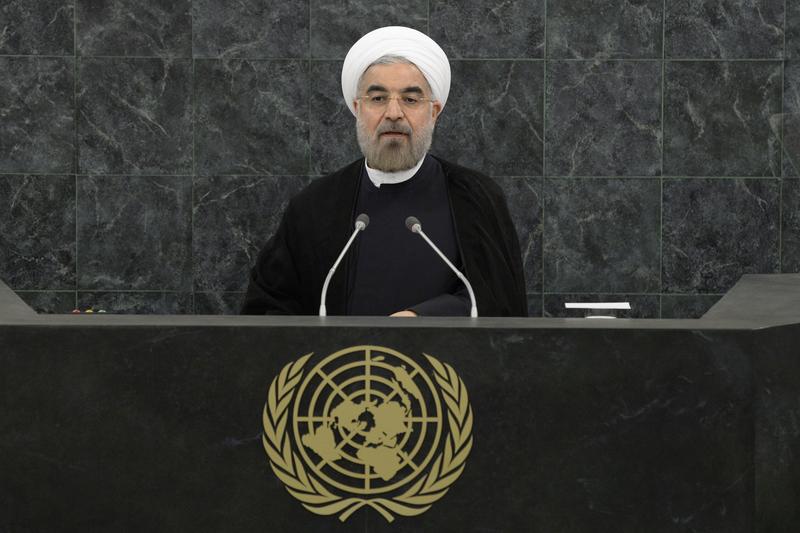 Iranian President Hassan Rouhani addresses the U.N. General Assembly on September 24, 2013 in New York City