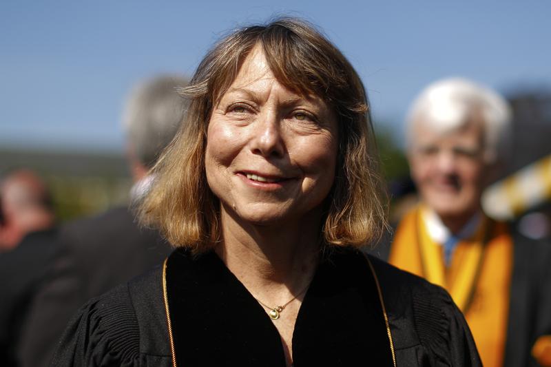 Jill Abramson during commencement ceremonies for Wake Forest University on Sunday. Abramson delivered the commencement address at the university, her first public remarks since she was abruptly fired.
