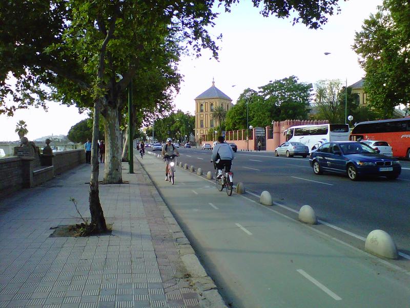 A bike lane in Seville, Spain