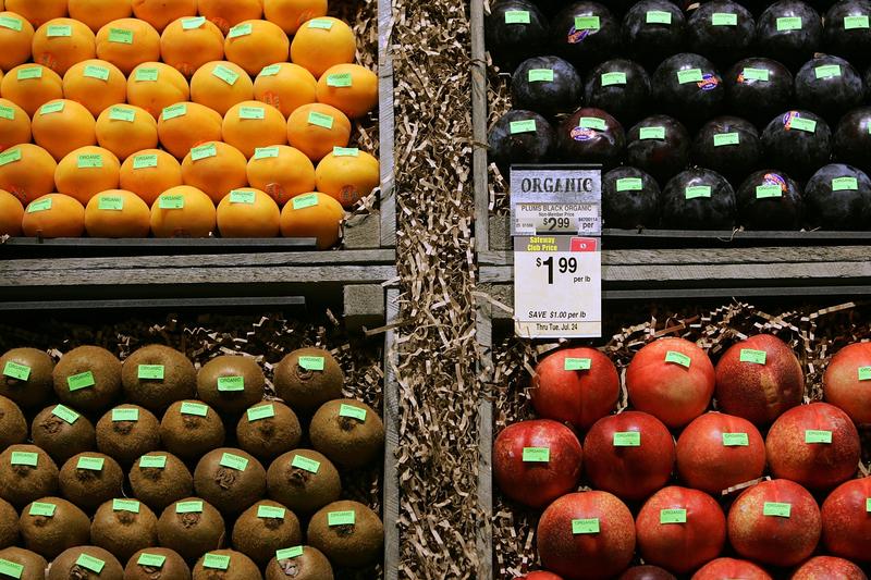 An assortment of organic vegetables are seen on display at Safeway's new 'Lifestyle' store July 18, 2007 in Livermore, California.