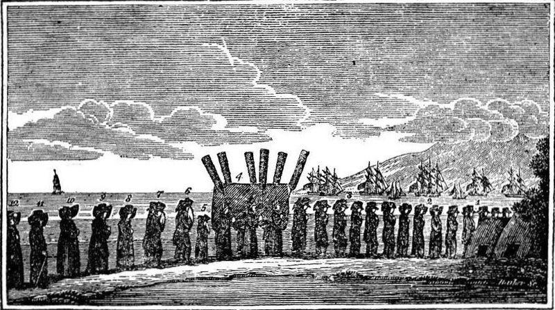 William Ellis, Funeral procession of Keopuolani, Hawaii (1823)