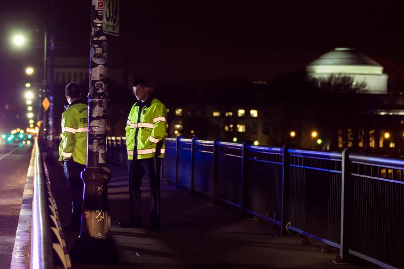 Officers respond to shots fired near MIT Thursday evening.