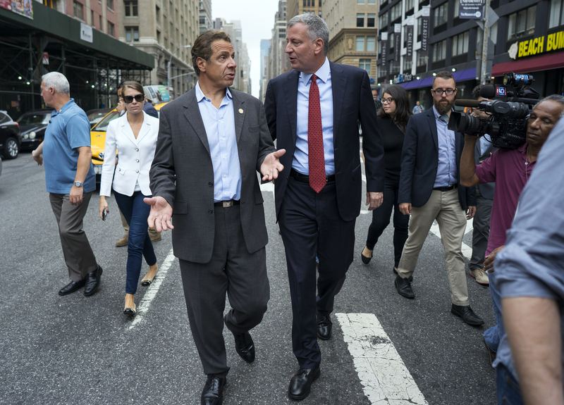 New York Governor Andrew Cuomo and New York City Mayor Bill de Blasio.