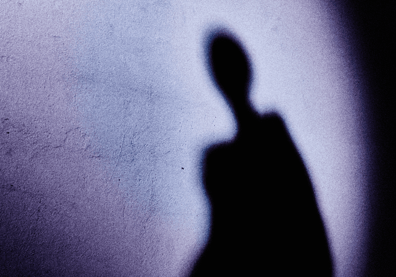 A woman's shadow.