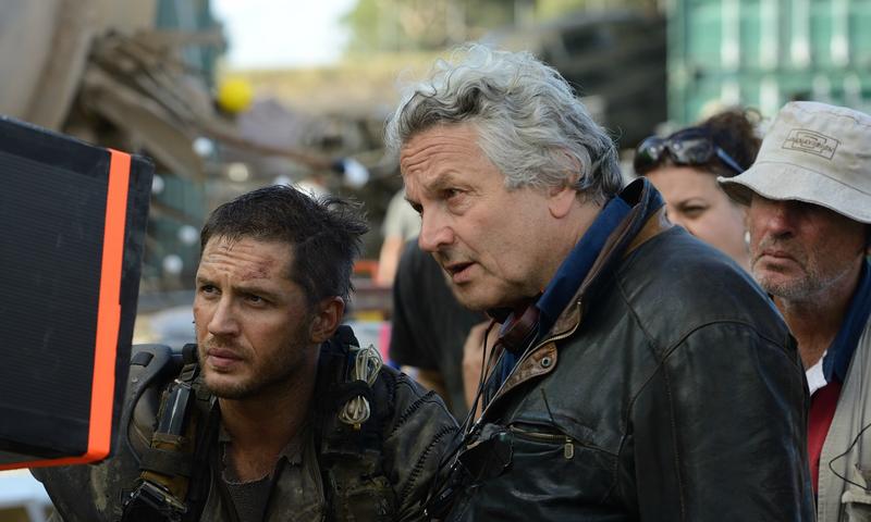 George Miller with Tom Hardy on the set of “Mad Max: Fury Road”