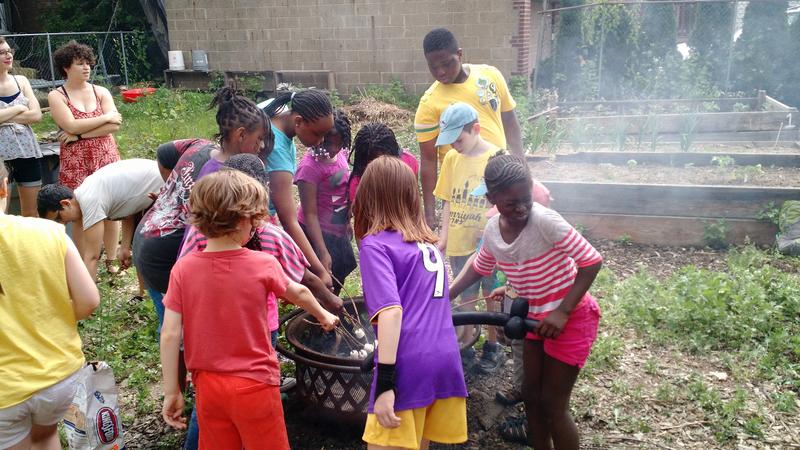 Kids Roast Marshmallows at Maple Street Garden