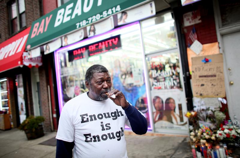 Ben Carr, stepfather of Eric Garner near Garner's memorial in Staten Island, NY, on December 05, 2014.