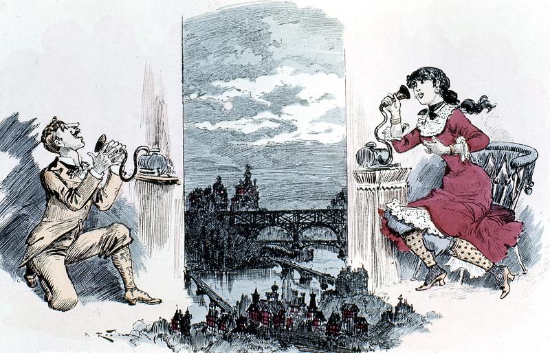 Courting by telephone across Paris, 1883.