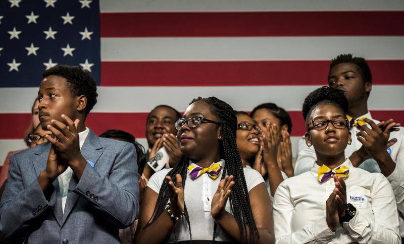 Vermont Senator Bernie Sanders (I-VT) speaks to mostly African American voters and students at Benedict College in Columbia, South Carolina on Saturday September 12, 2015.