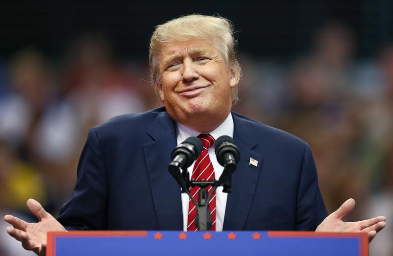 Republican presidential candidate Donald Trump speaks during a campaign rally at the American Airlines Center on September 14, 2015 in Dallas, Texas.