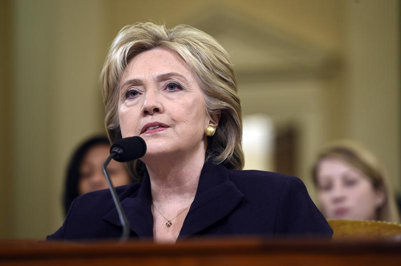 Former Secretary of State and Democratic Presidential hopeful Hillary Clinton testifies to the House Select Committee on Benghazi on Capitol Hill in Washington, DC, October 22, 2015.