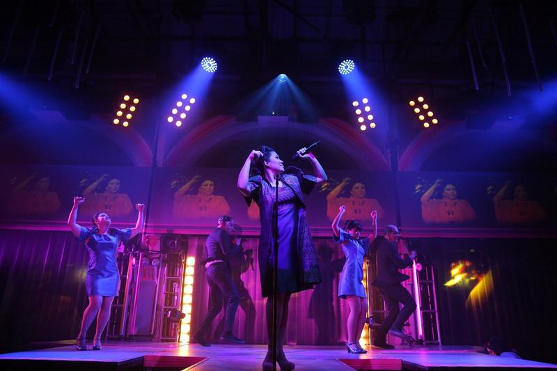 Ruthie Ann Miles in "Here Lies Love" at The Public Theater at Astor Place.
