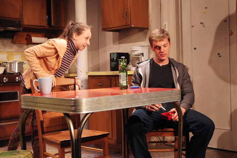 Izzy Hanson-Johnston and Will Pullen onstage in "Scarcity"