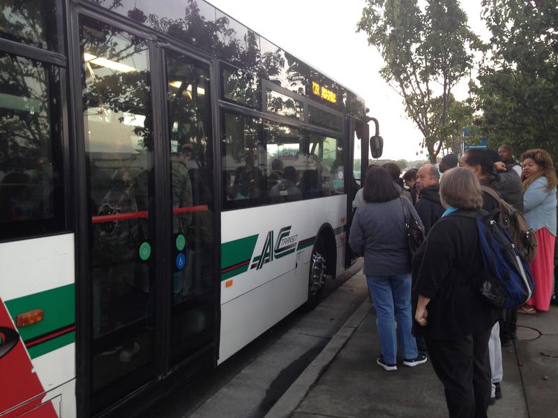 Boarding an AC Transit bus