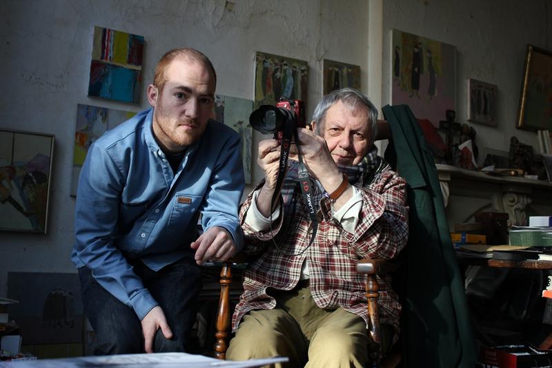 Director Tomas Leach and photographer Saul Leiter.