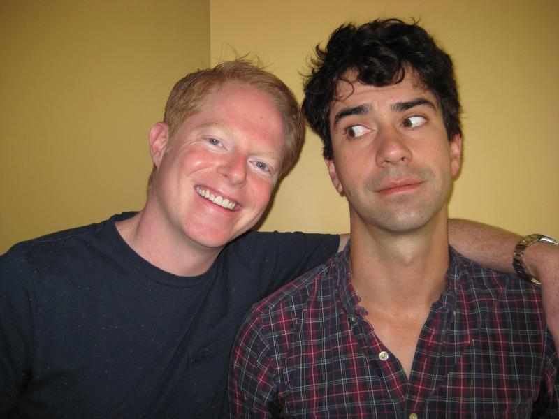 Jesse Tyler Ferguson and Hamish Linklater in the WNYC studios