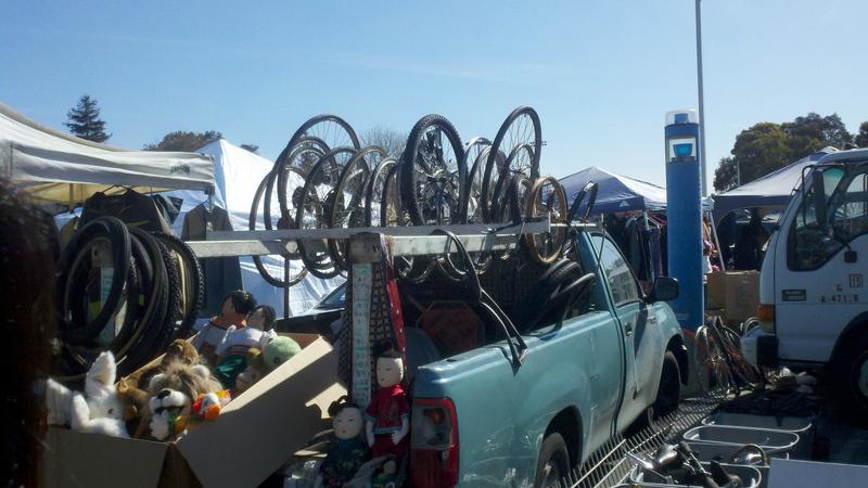 Bicycles at the Laney Flea Market in Oakland, Calif. (Isabel Angell)